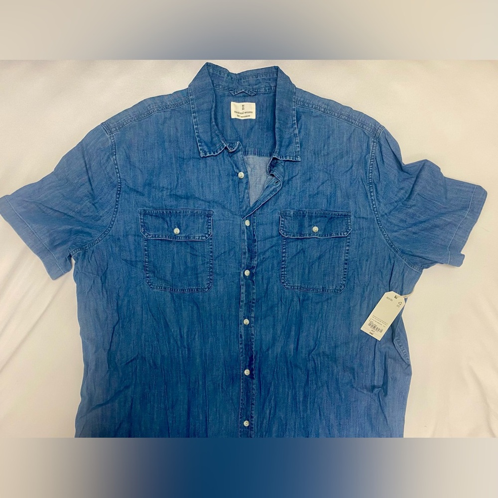 Men's Blue Casual Button Down Shirt